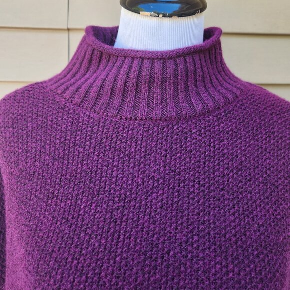 Nine West Plus Purple Turtleneck Sweater 221460 Solid Ribbed Trim - Picture 4 of 14